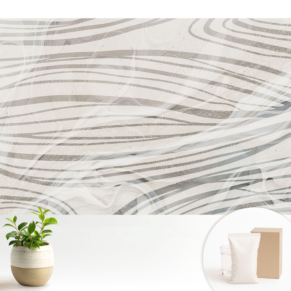 Tapeta do obývacího pokoje s abstraktním vlnitým motivem v moderním stylu