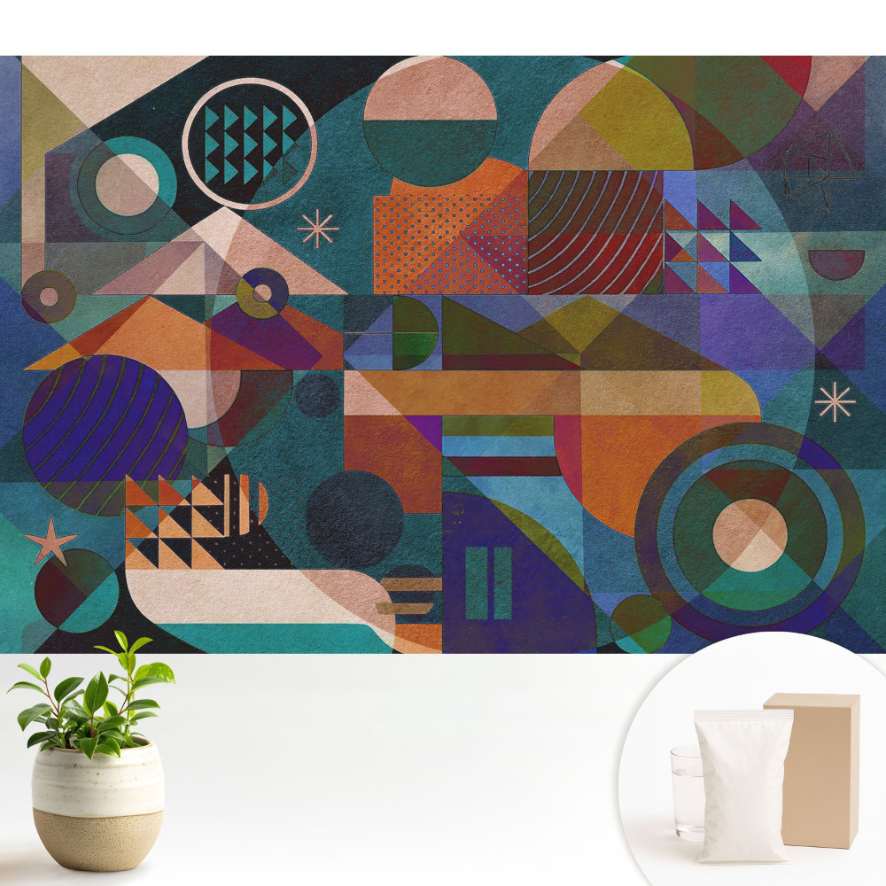 Tapeta s barevnou geometrickou abstrakcí