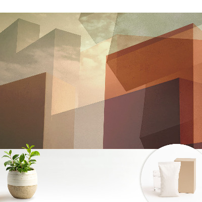 Tapeta do obývacího pokoje s motivem geometrických tvarů na pozadí oblohy