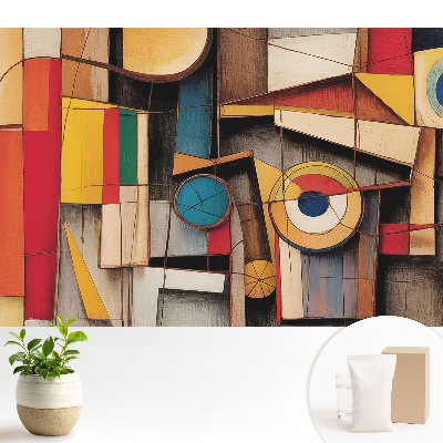 Tapeta na zeď s abstraktním motivem barevných forem