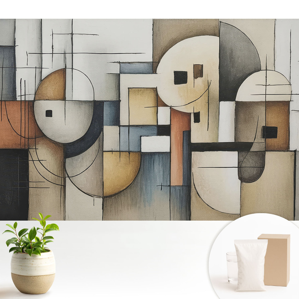 Tapeta do obývacího pokoje s abstraktním geometrickým motivem