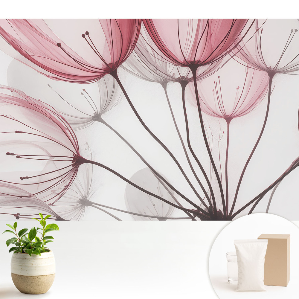 Tapeta s motivem éterických květin v elegantní louce