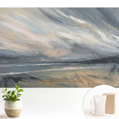 Tapeta s abstraktní krajinou v dynamických odstínech šedé