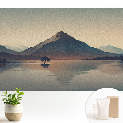 Tapeta do obývacího pokoje s horským panoramatem a motivem vody