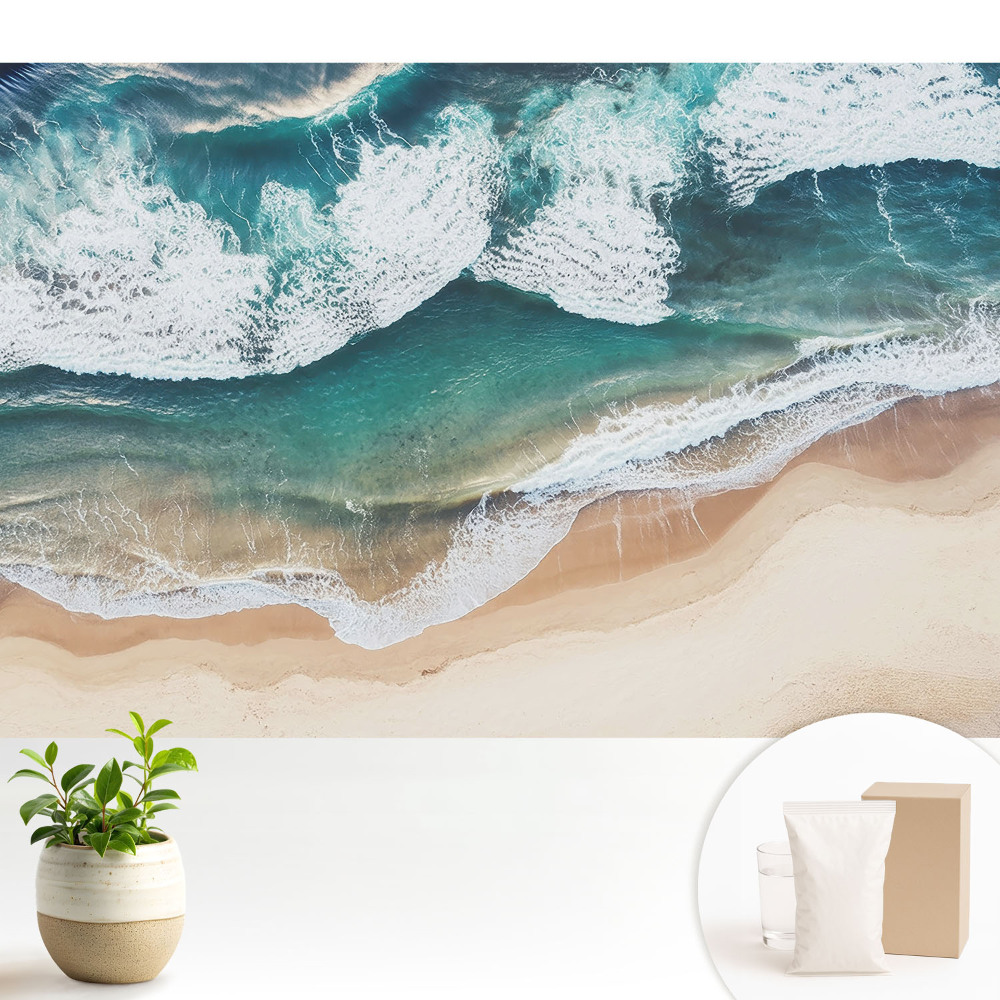 Tapeta s motivem vln oceánu a zlaté pláže