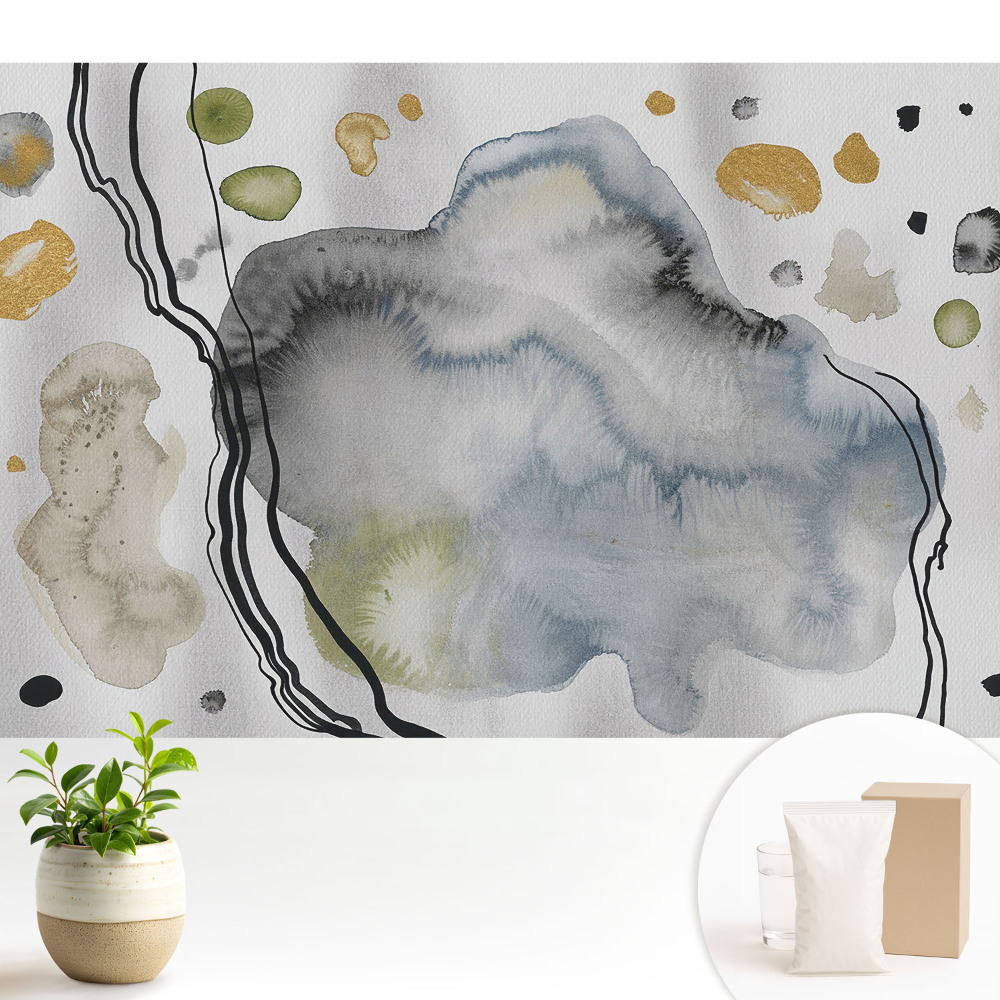 Tapeta do obýváku s abstraktním akvarelovým motivem v klidných vzorech