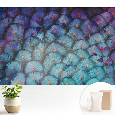 Tapeta na zeď Abstraktní peří vějíře v odstínech modré