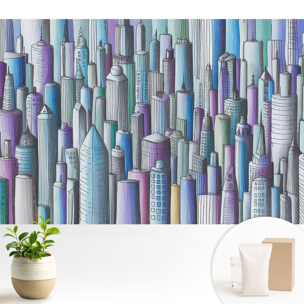 Tapeta s motivem barevných mrakodrapů metropole