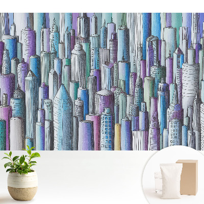 Tapeta s motivem barevných mrakodrapů metropole