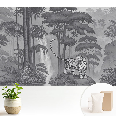 Tapeta s exotickou scénou s leopardem