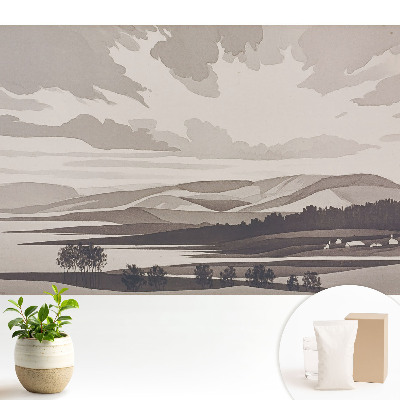 Tapeta s motivem horské krajiny vyjadřující klidnou harmonii přírody