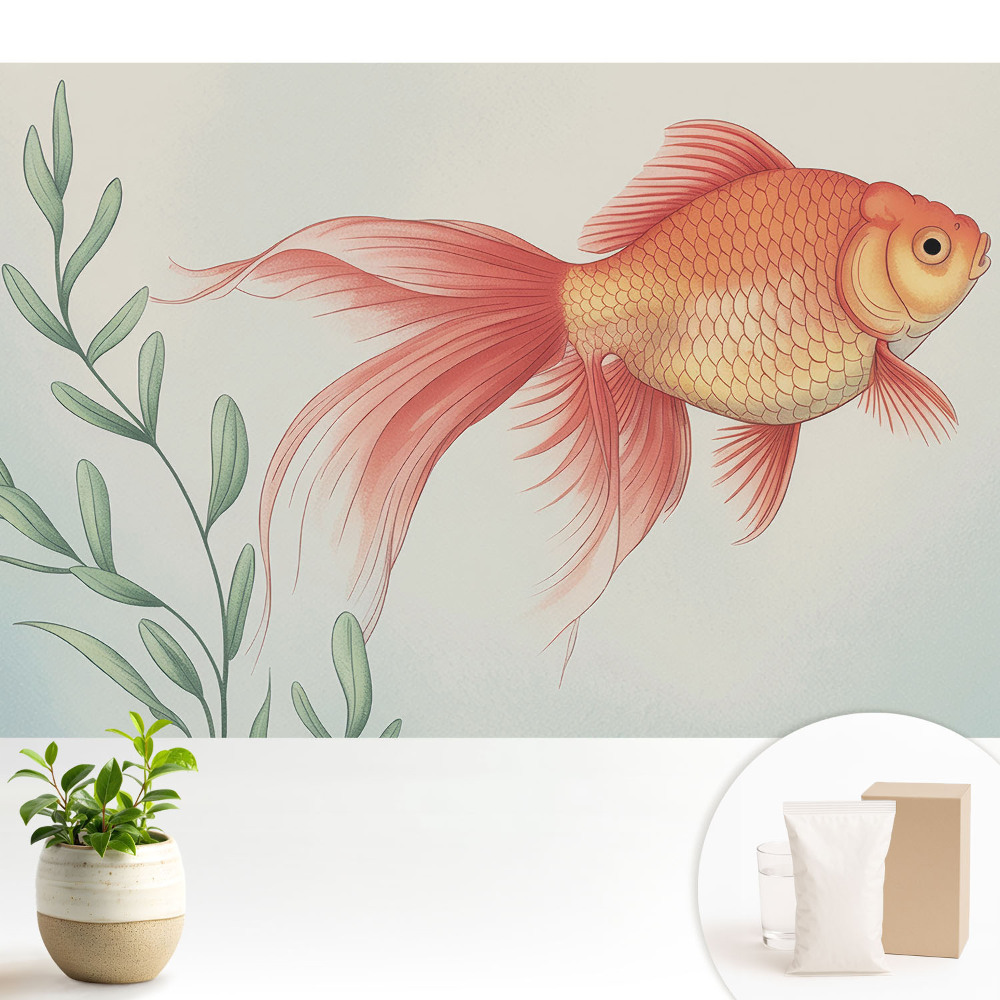 Samolepící tapeta s motivem elegantní ryby mezi vodní zelení