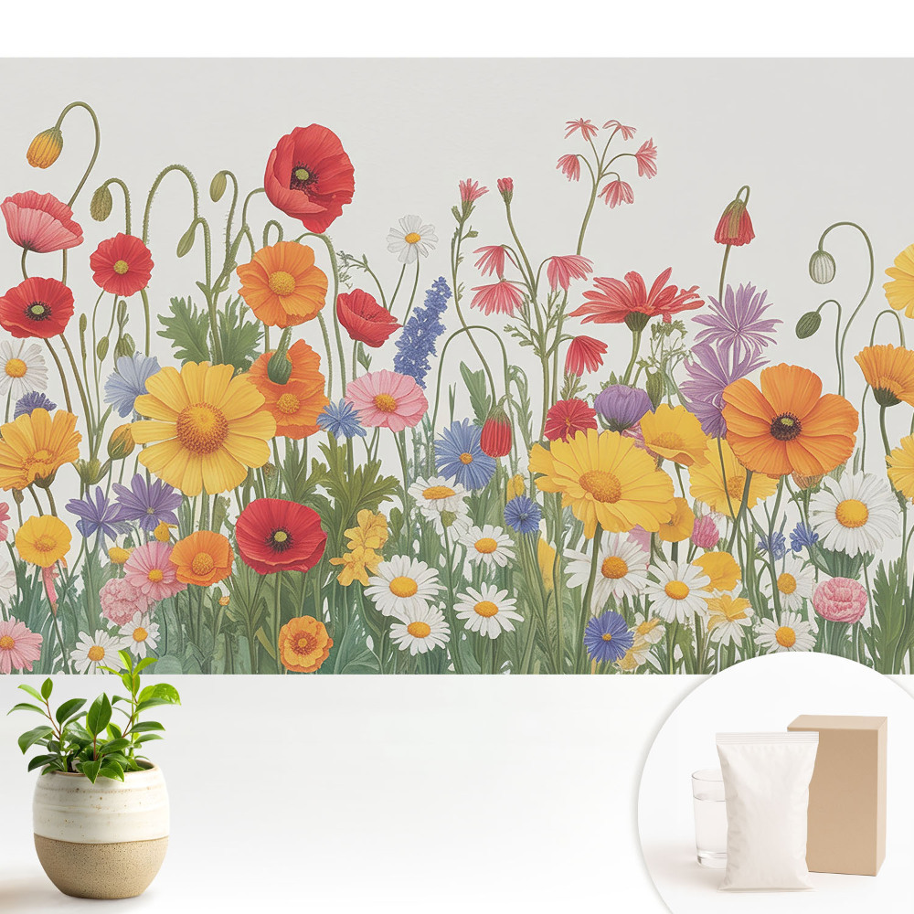Tapeta Barevná louka plná květin