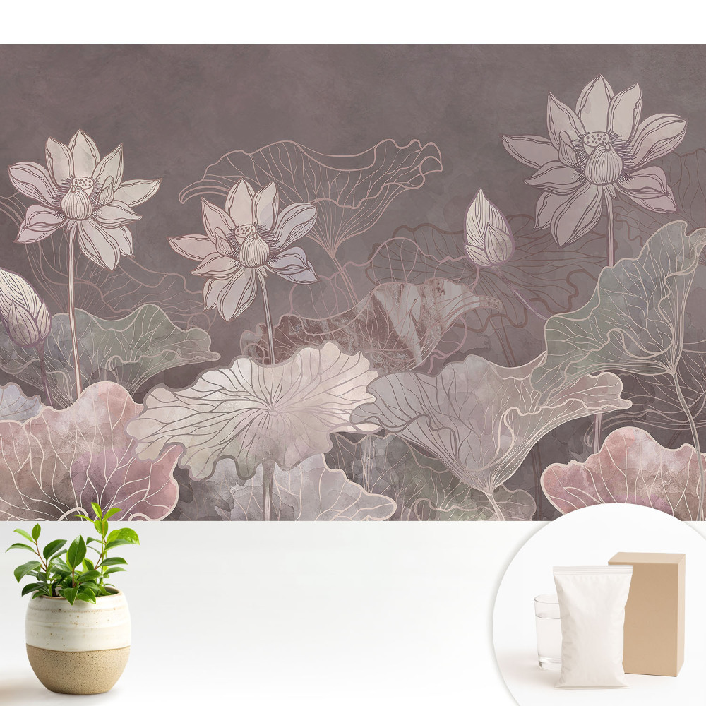 Tapeta s motivem lotosových květů v elegantním provedení