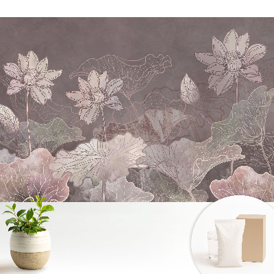 Tapeta s motivem lotosových květů v elegantním provedení