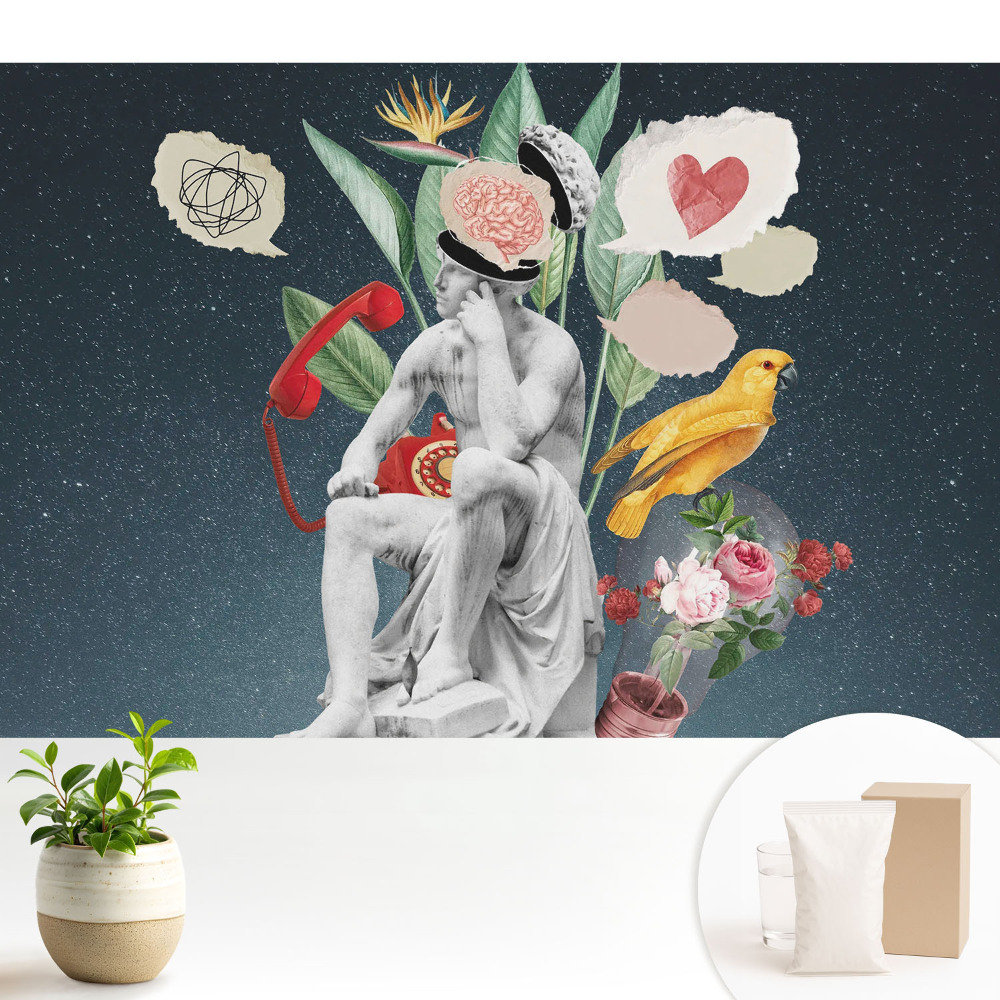 Samolepící tapeta s kreativní surrealistickou koláží