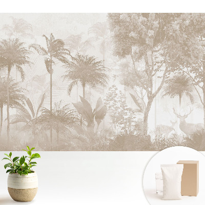 Samolepící tapeta s jemným tropickým lesem a jeleny