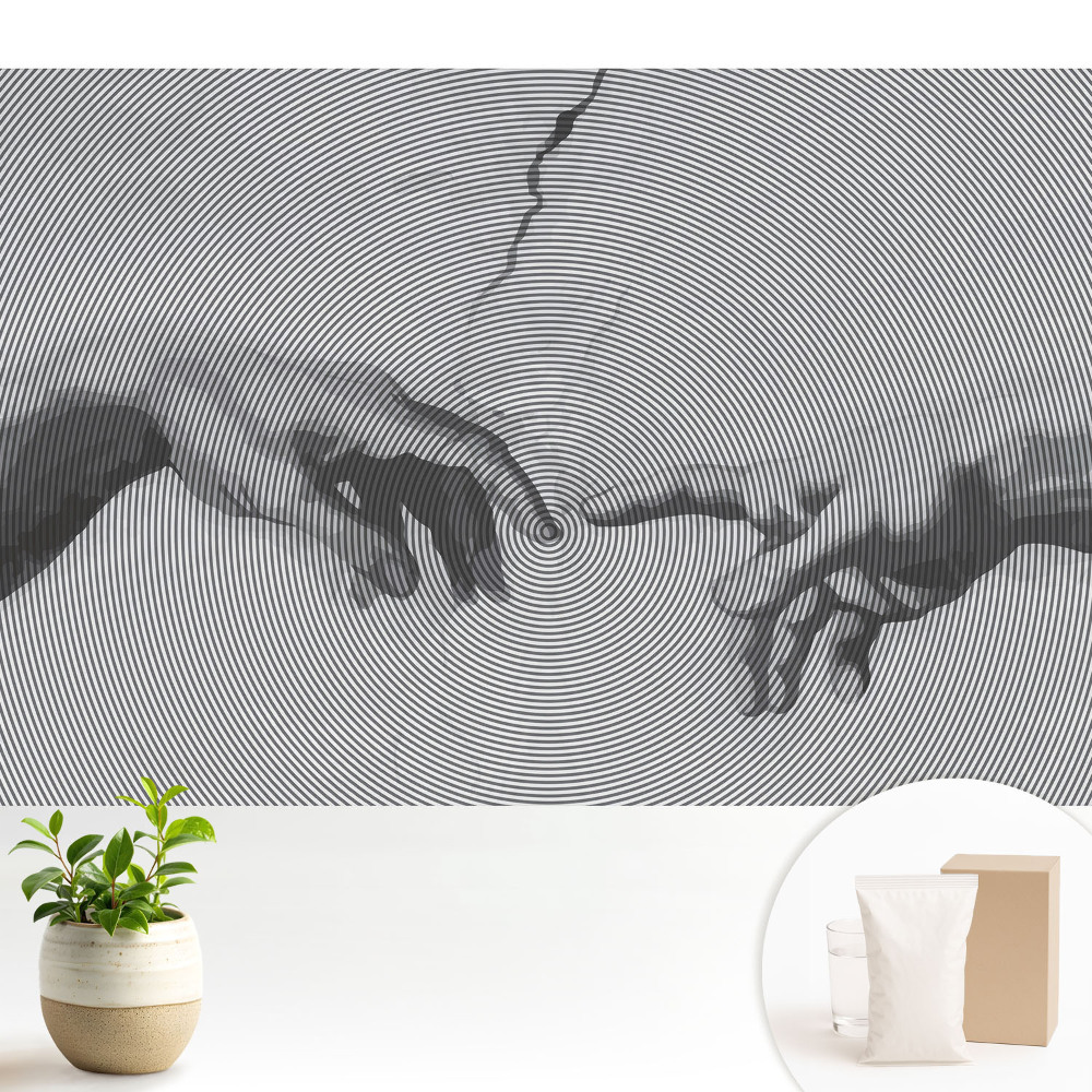 Tapeta s motivem ruky v soustředných liniích