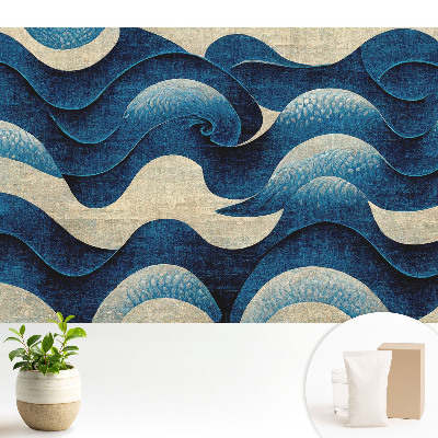 Tapeta do obývacího pokoje s harmonickým vzorem abstraktních vln