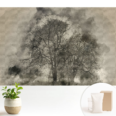 Tapeta na zeď Mlžné stromy, atmosférické akvarely