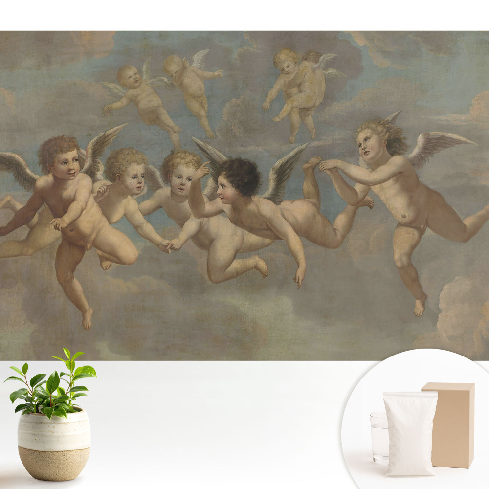 Samolepící tapeta Nebeské putti v oblacích
