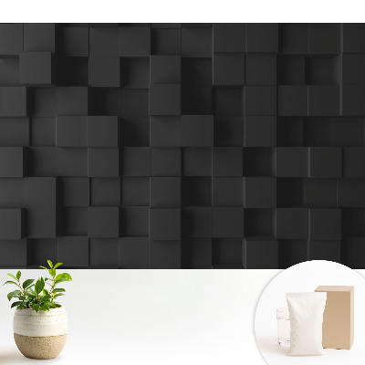 Tapeta Černé krychlové tvary na zdi