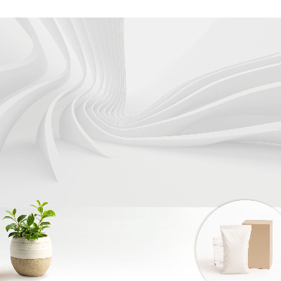 Samolepící tapeta Bílé vlnité linie moderní elegance