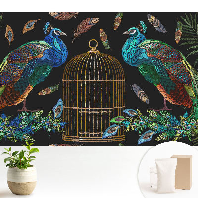 Tapeta Pávi mezi peřím symetrie