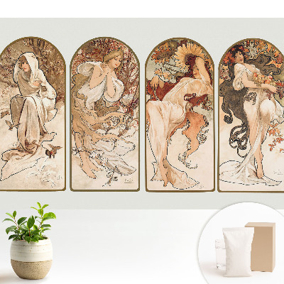 Tapeta na zeď s motivem čtyř žen v secesním stylu