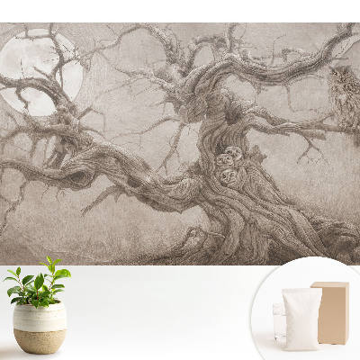 Samolepící tapeta s motivem „Měsíční dub se sovami”