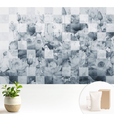 Tapeta do obyvaku Moderní lotosové květy v geometrickém stylu