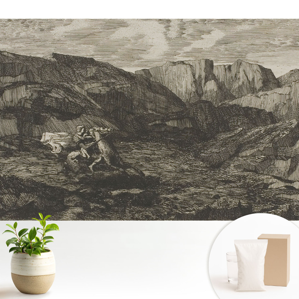 Tapeta na zeď s motivem klasického jezdce v horské krajině
