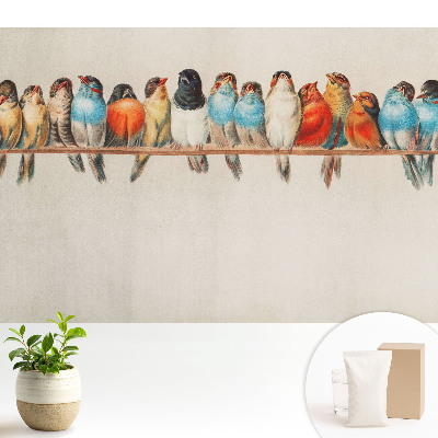 Tapeta Barevní ptáci na větvi v klasickém stylu