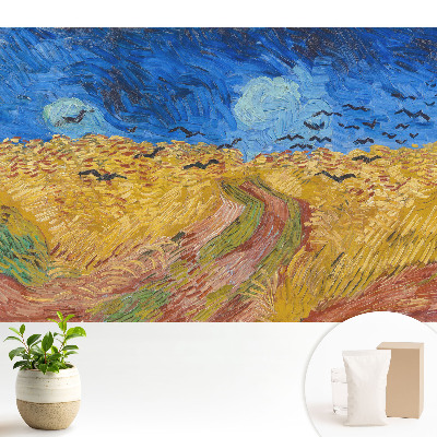 Tapeta do obyvaku Živé barvy ptáků mávajících v obilí