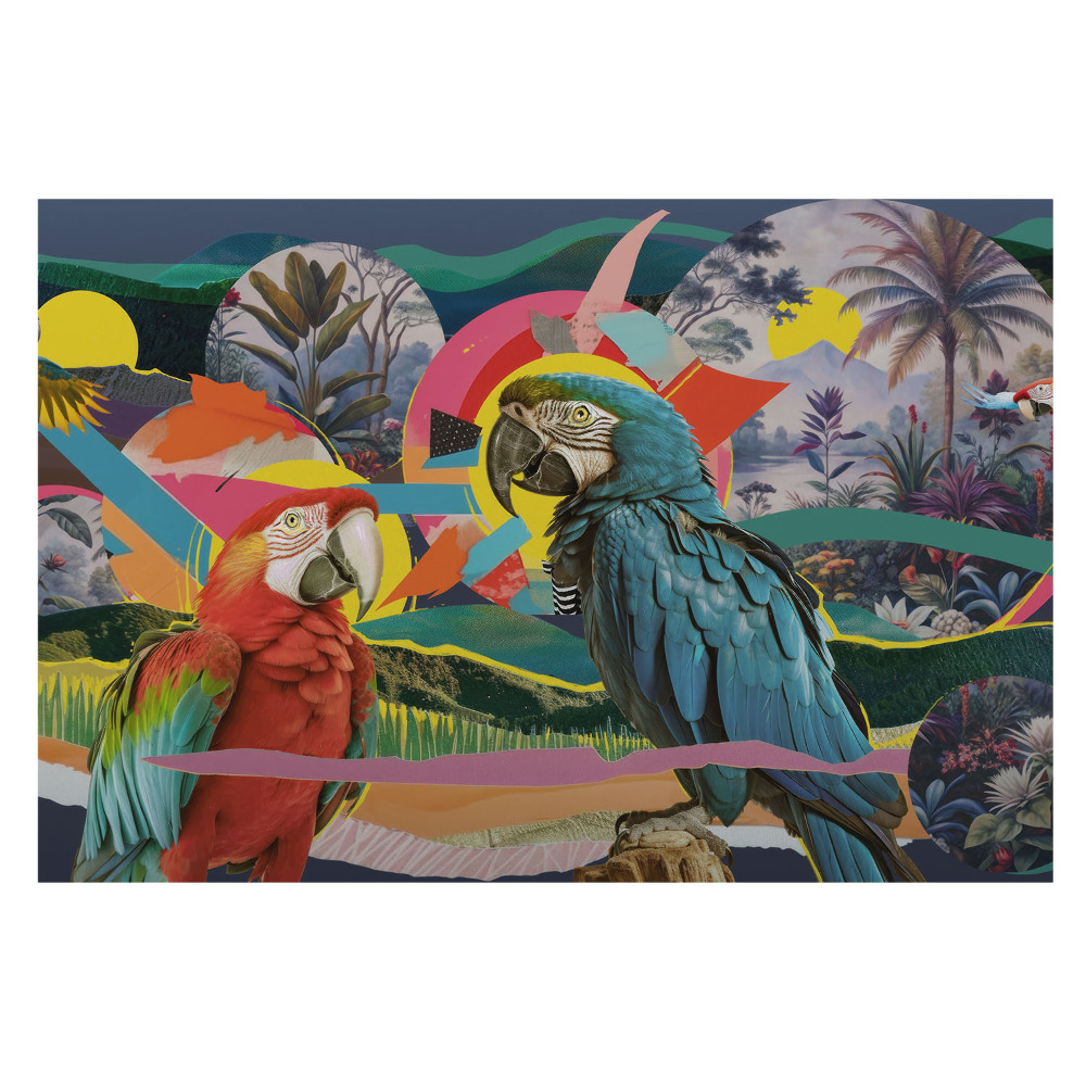Tapeta do obyvaku Barevní papoušci v tropickém prostředí