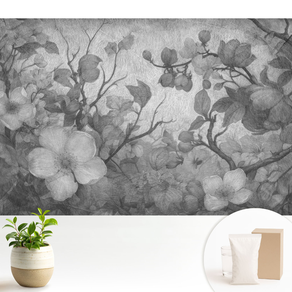 Tapeta do obývacího pokoje s klasickým květinovým motivem