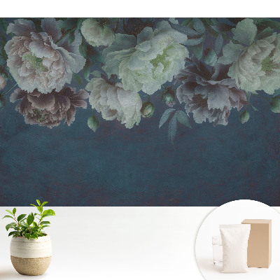 Samolepící tapeta s květinovým motivem na tmavém pozadí