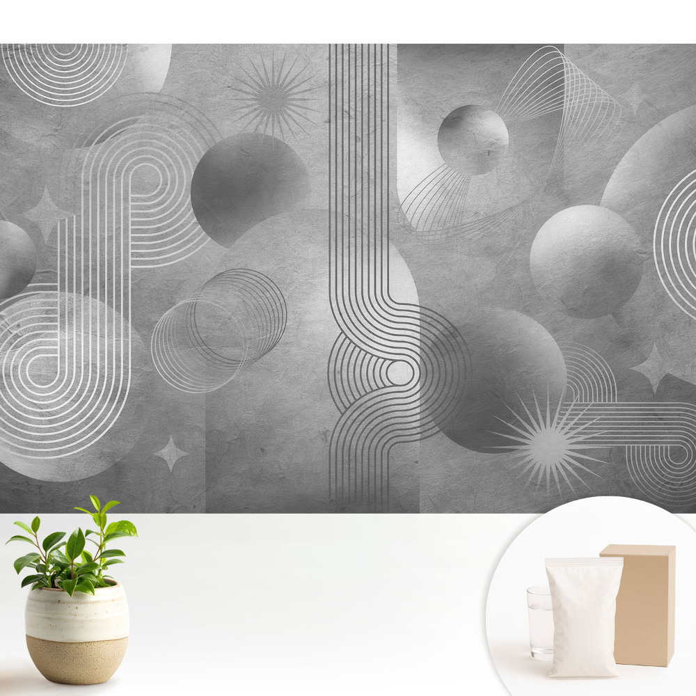 Samolepící tapeta s geometrickými vzory v odstínech šedé