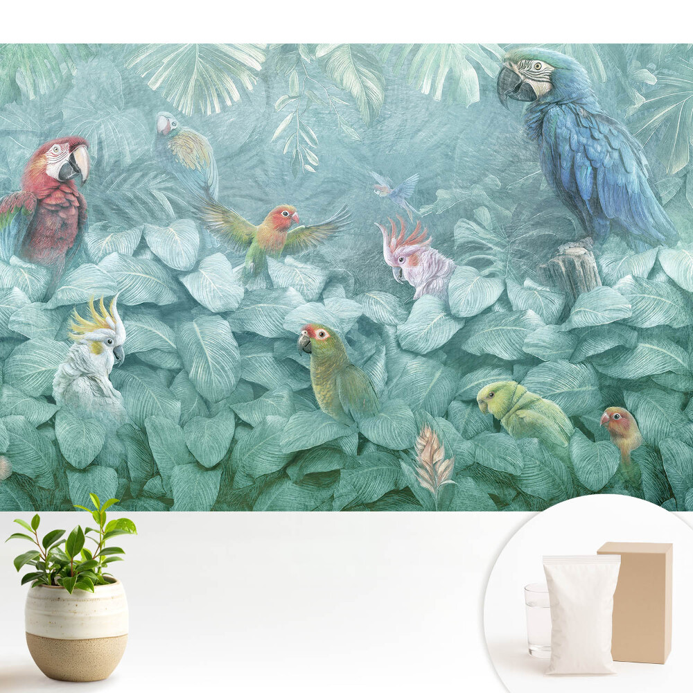 Tapeta na zeď Barevní papoušci v tropické džungli