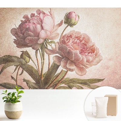 Tapeta s motivem pivoněk v klasickém stylu