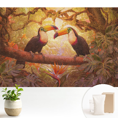 Tapeta do obyvaku Tukani v tropech, harmonie exotiky