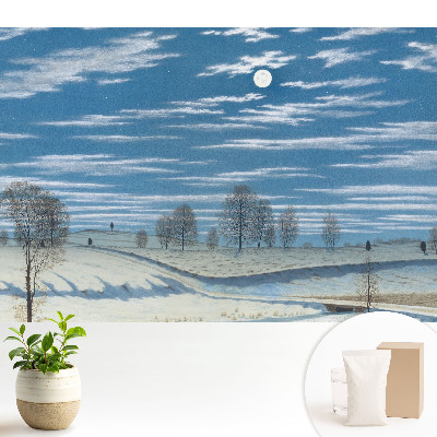 Tapeta Náladová zimní krajina pod měsícem