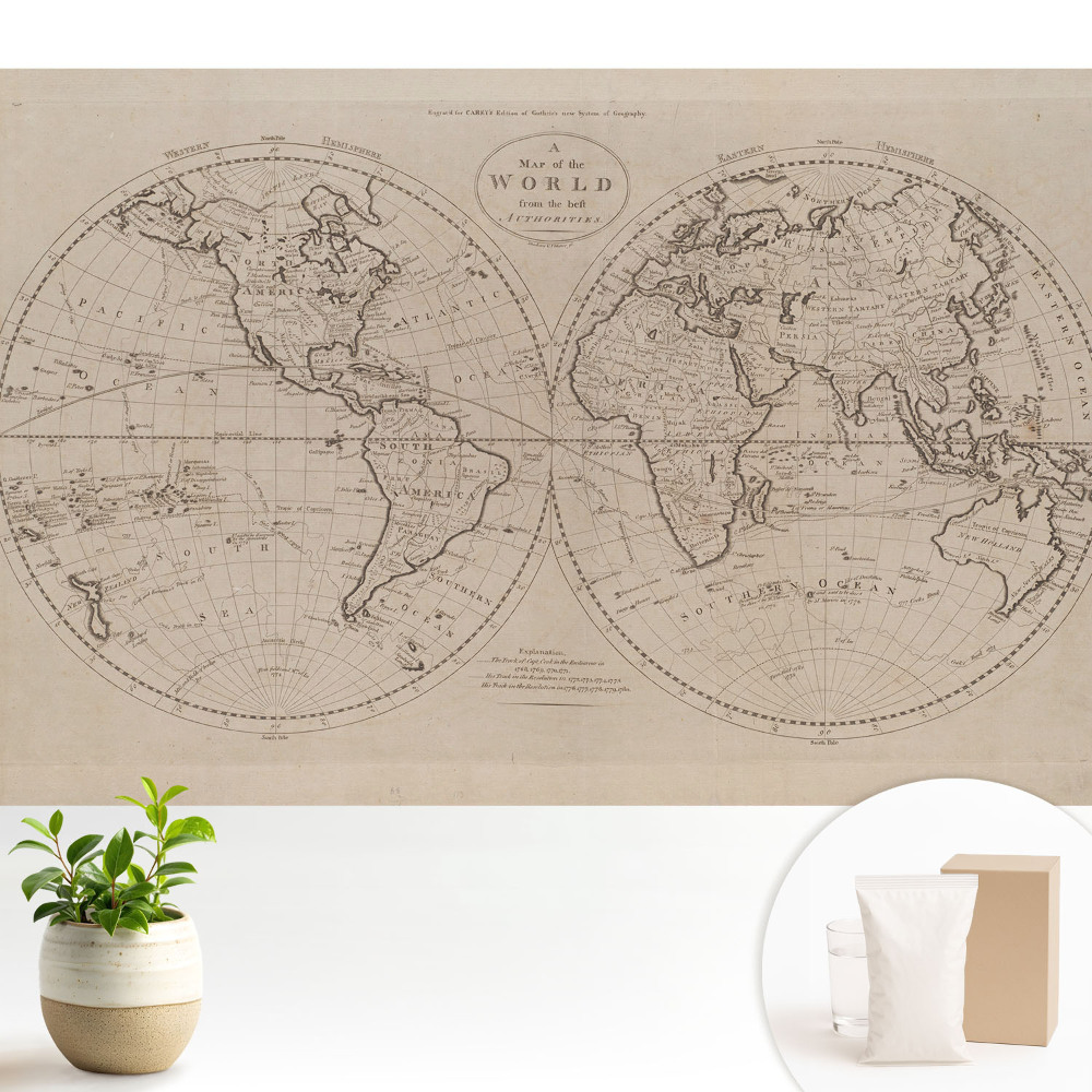 Tapeta na zeď s historickou kresbou světa