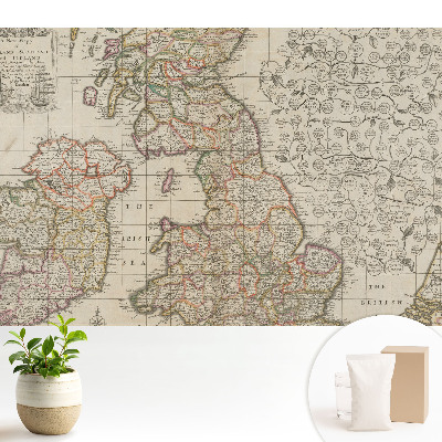 Samolepící tapeta Stará mapa Britských ostrovů s detaily.