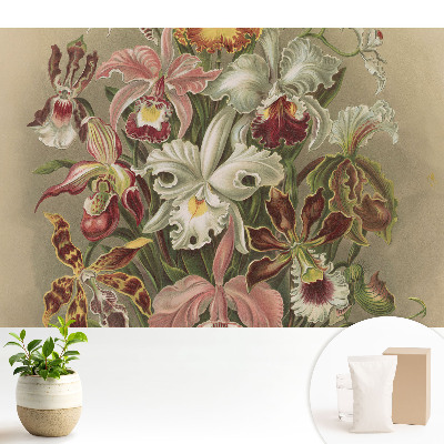 Tapeta do obyvaku Harmonie přírody s exotickými květinami