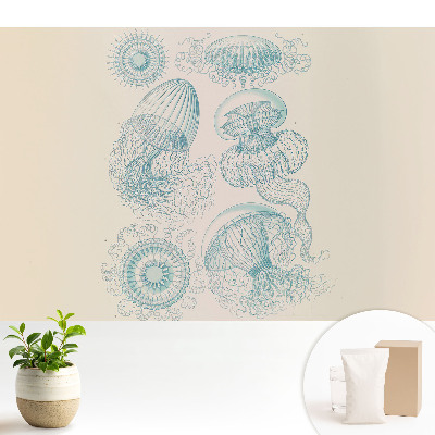 Tapeta Jemné kresby mořských medúz