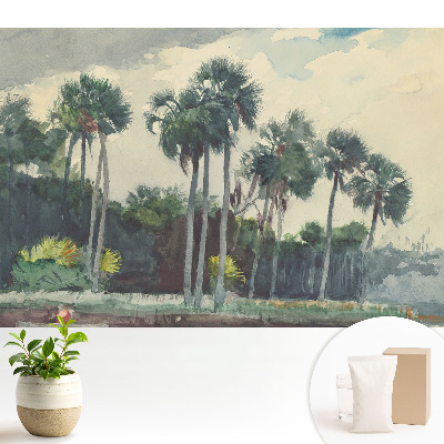 Tapeta Tropické palmy ve stylu akvarelu