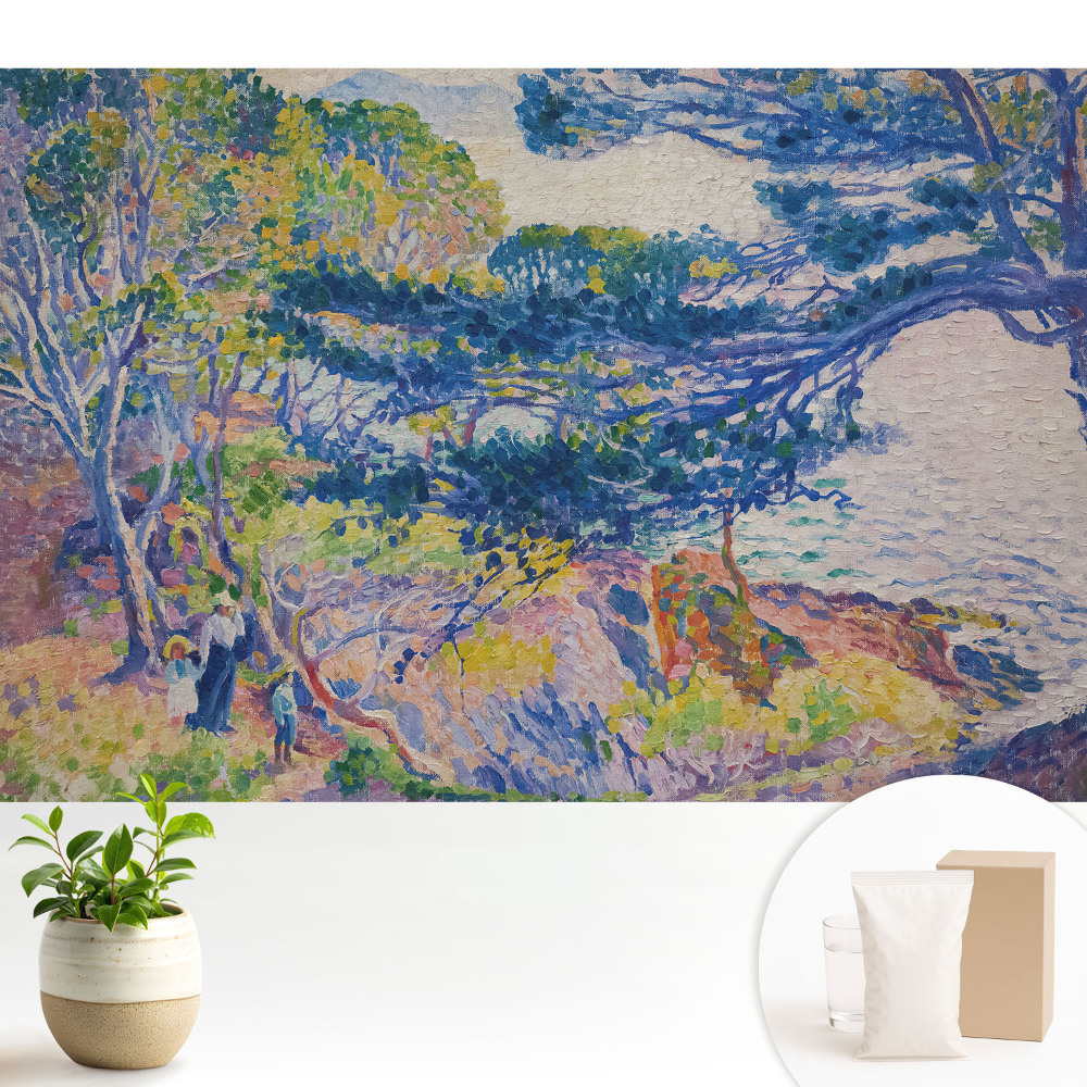 Tapeta s motivem barevné krajiny evokující klidnou harmonii