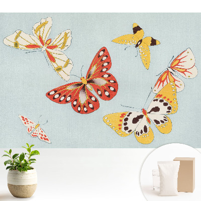 Tapeta Barevné motýly na světlém pozadí