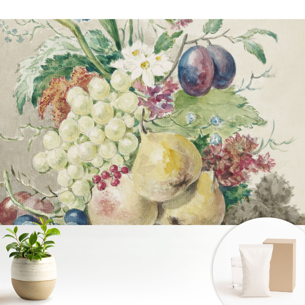 Samolepící tapeta se zátiším s ovocem a květinami